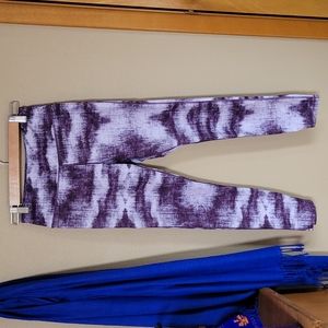 Senita - High Waisted Full Length Leggings - Purple Tie-Dye - Size Small